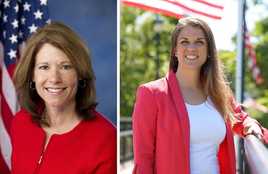 Democratic U.S. Rep. Cheri Bustos, left, has claimed victory over first-time Republican challenger Esther Joy King in the race for the 17th Congressional District  seat. 