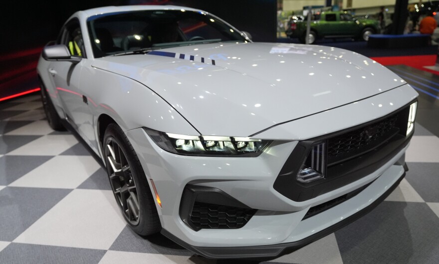 The 2026 Ford Mustang GT is revealed at the LA Auto Show in Los Angeles Thursday, Nov. 20, 2025