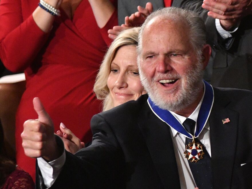 Conservative and controversial talk radio host Rush Limbaugh was awarded the Presidential Medal of Freedom during President Donald Trump's State of the Union address in February 2020. [Mandel Ngan / AFP via Getty Images]