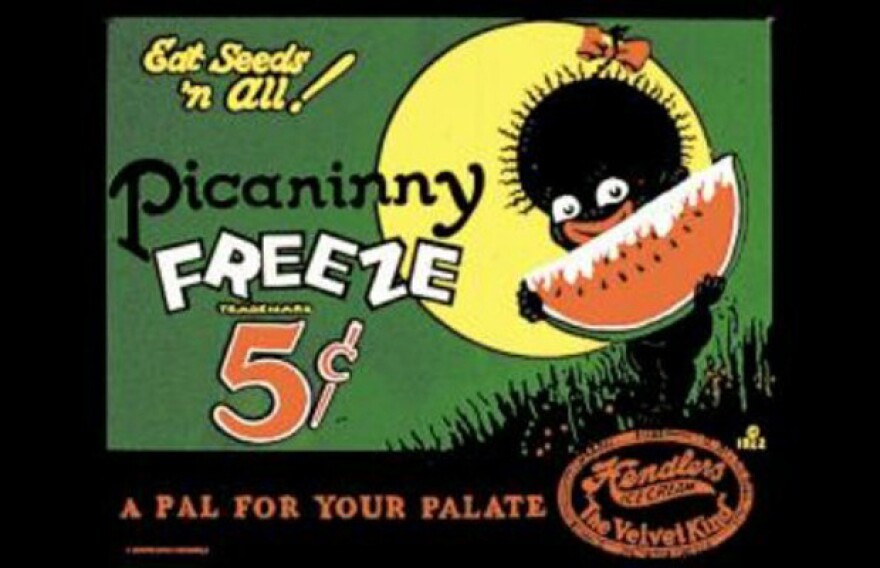 Ads for sweets in the 1920s drew on long-standing racial stereotypes. One of the more grotesque examples: The ads for the Hendler Creamery Company's Picaninny Freeze featured a racist caricature of a young black girl eating watermelon.