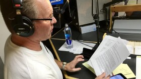 Broadcasting fire updates at KZST-FM. (Ninna Gaensler-Debs/KALW)