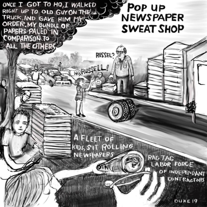 A page from Duke Russell's comic "My Paper Route." (Image courtesy of Duke Russell)