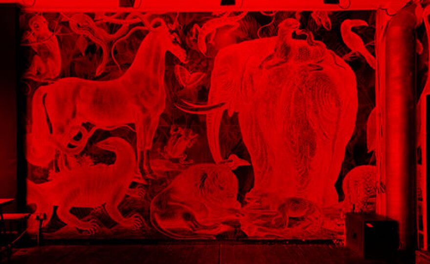 RGB art, filtered with red light