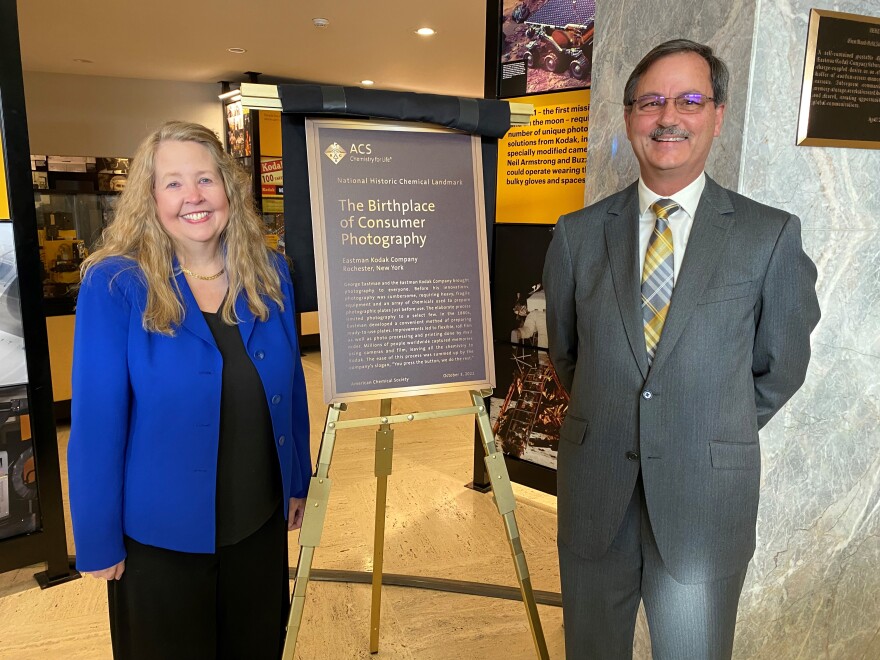 Angela Wilson, President of the American Chemical Society, and Terry Taber, Eastman Kodak's Chief Technology Officer