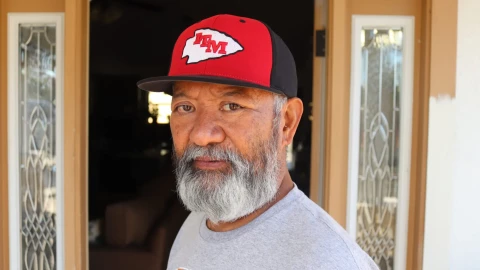 Miles Murayama stands in front of his home in Kerr County on Nov. 17, 2025.