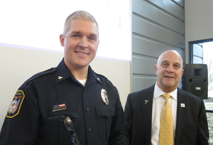 Silvis Police Chief Mark VanKlaveren (left) & Mayor Tom Conrad (right)