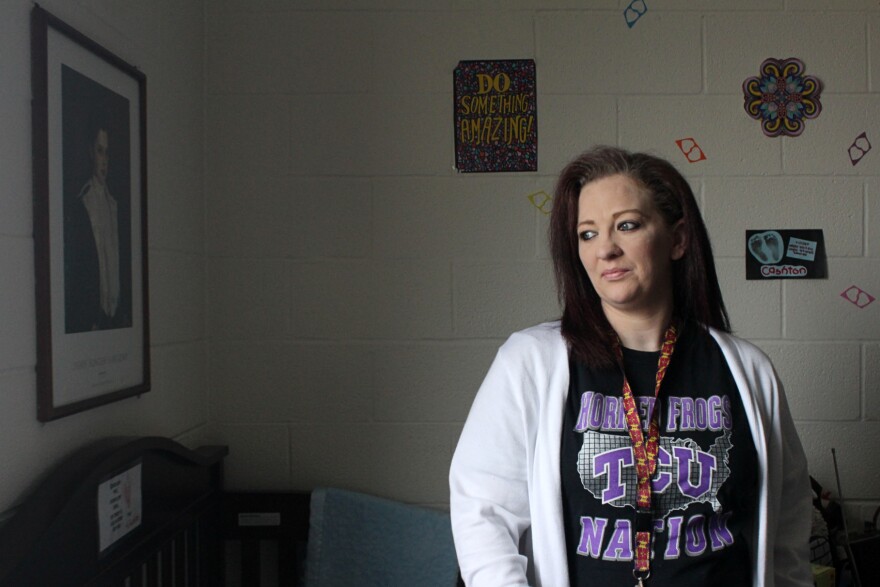 Ashley Franks lives with her son, Cashton, at the Union Gospel Mission in Fort Worth.