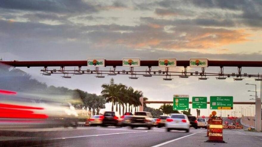 The SunPass/Toll-by-Plate area near Killian Parkway near the Turnpike extension. 