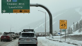 I-70 traffic is backed up at the exit for Copper Mountain on Jan. 24, 2026.