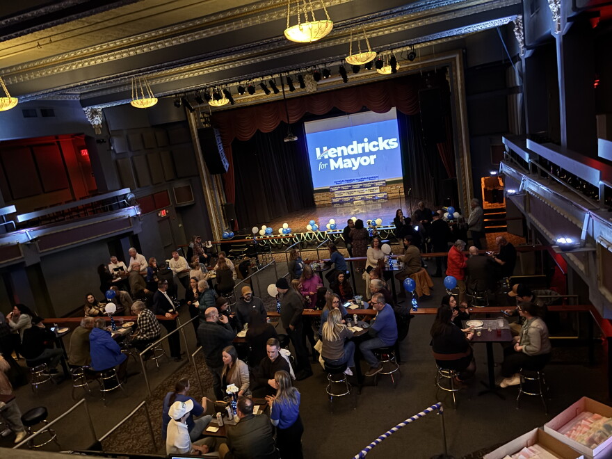 The Cody Hendricks watch party at the Castle Theatre in Bloomington.