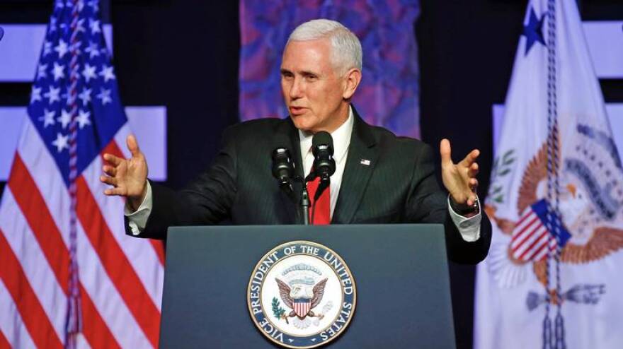 Vice President Mike Pence speaking in Doral Friday.