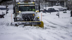 Snow plow. Stock photo.