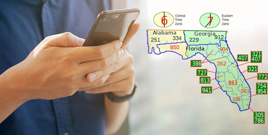 map of Florida area codes