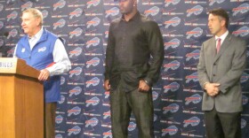 Bills GM Buddy Nix, DE Mario Williams and CEO Russ Brandon announce the news Bills fans have been waiting since Tuesday to hear