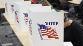 People cast their ballots on the last day of early voting for the general election in Michigan at the Livingston Educational Service Agency in Howell, Michigan on November 3, 2024. (Jeff Kowalsky/AFP via Getty Images)