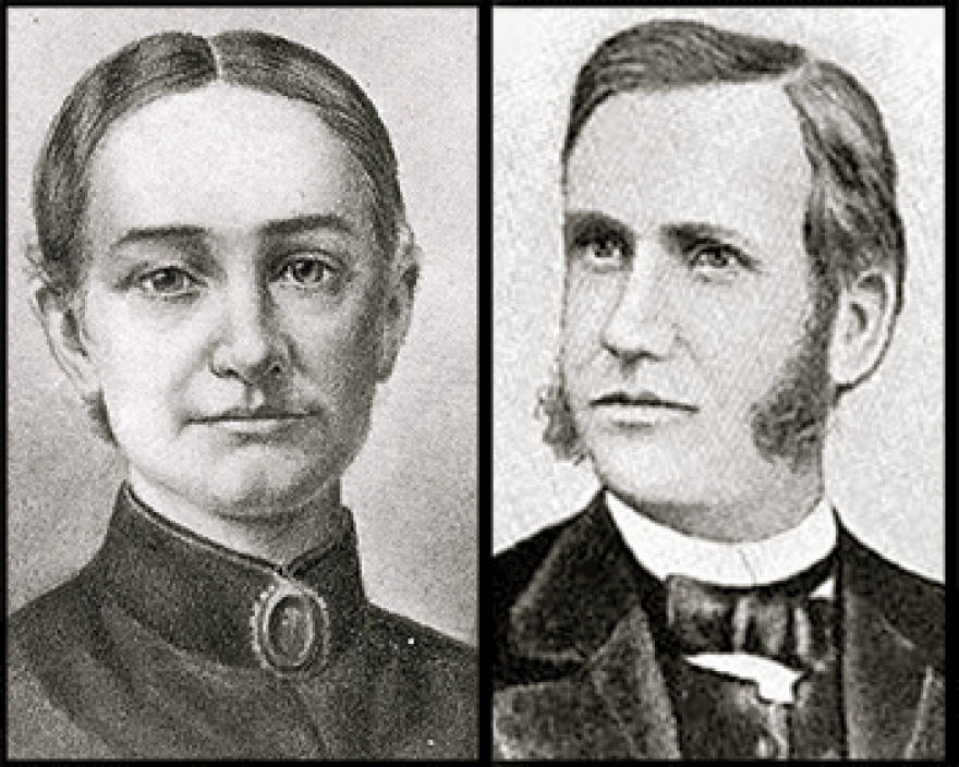 Narcissa and Marcus Whitman, missionaries from New York for whom Whitman College is named. They were killed by Native Americans angered after they helped to spread measles, which decimated a tribe.
