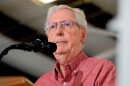 FILE - Sen. Mitch McConnell, R-Ky., speaks at an event, Aug. 2, 2025, in Fancy Farm, Ky.