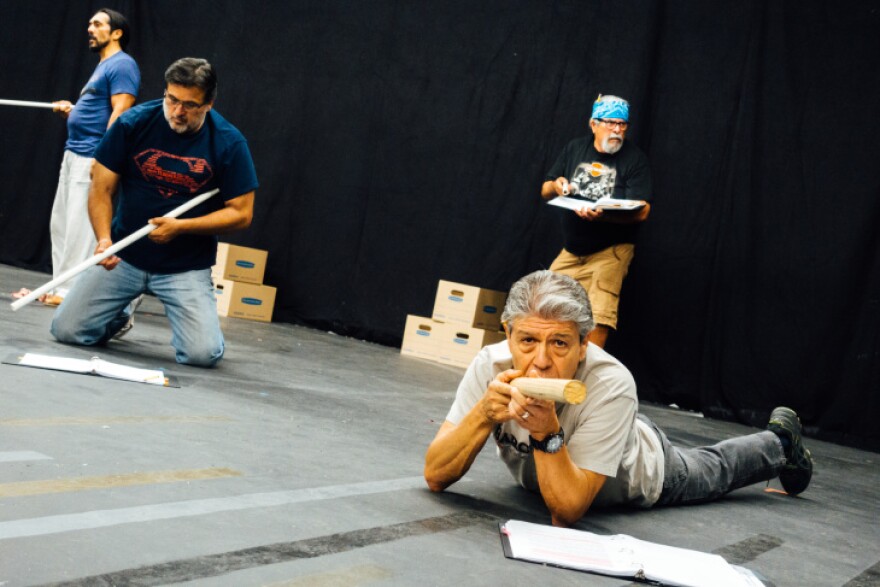 Tomás Sandoval, Sr. (bottom right) served in Vietnam. He stars in the play, "Ring of Red: A Barrio Story," which was written by his son, Tomás Summers Sandoval.