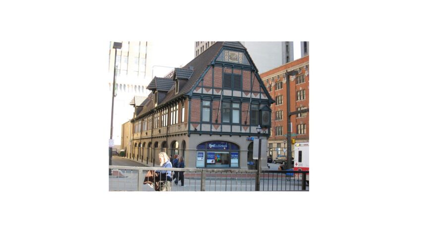 Hansa House on Charles Street in downtown Baltimore. The Beaux-Arts era historical-revival building housed the Baltimore offices of the North German Lloyd Steamship Company and was erected in 1912.