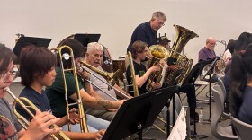 Dr. Shawn Pollard, AWC professor of instrumental music, stands in the back as he advises the AWC Community Band during rehearsal, Wednesday, July 1.