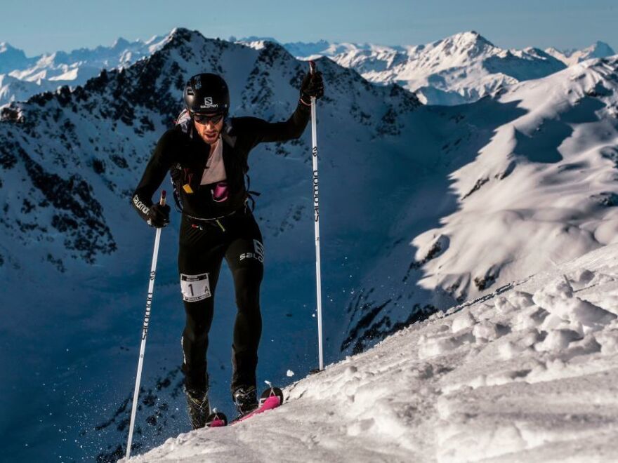 Spanish athlete Kilian Jornet competes on March 10 in the Beaufort region of France during the ski mountaineering competition Pierra Menta.