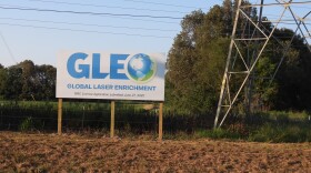 A sign in western McCracken County marks the property adjacent to the former Paducah Gaseous Diffusion Plant, where Global Laser Enrichment plans to build a first-of-its-kind laser uranium enrichment facility.