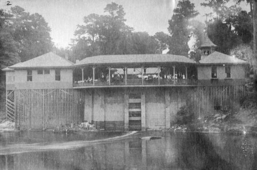 The bath house at White Springs, pictured in July 1919.