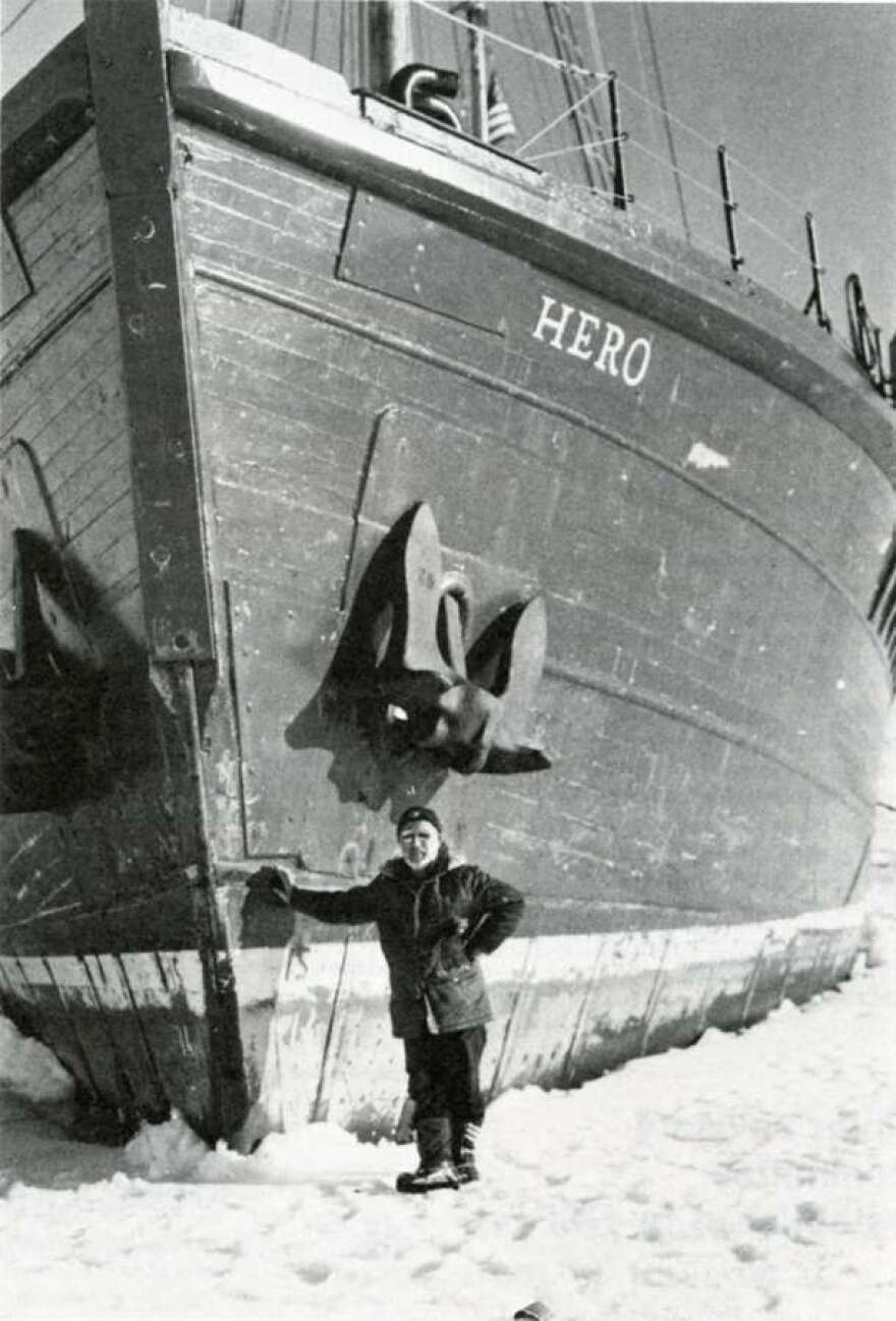 In December 1977, Captain Pieter Lenie, standing by the Hero, encountered particularly icy conditions.