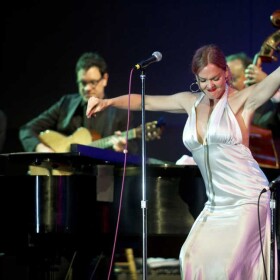 Pink Martini playing in Juneau in 2015.