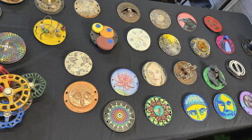Several of the different parking meter artworks that will be shown at The Oblivion Gallery, pictured on Sept. 28, 2026.