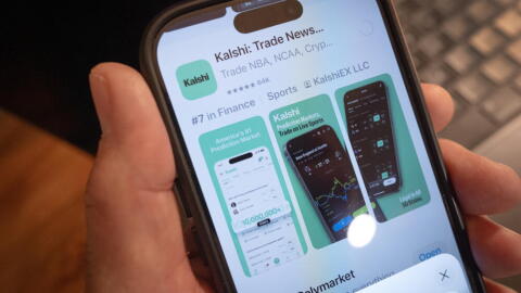 An app for Kalshi, an online prediction market site, is shown on Feb. 25, 2026 in Chicago, Illinois. (Scott Olson/Getty Images)