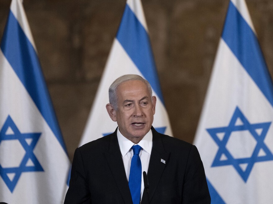 Israel's Prime Minister Benjamin Netanyahu speaks in the Old City of Jerusalem in May 2023.