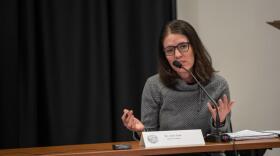 Alaska Chief Medical Officer Dr. Anne Zink speaks at a news conference on COVID-19 in Anchorage on March 25. On Wednesday, Zink told the House Health and Social Services Committee that scientific evidence increasingly points to wearing masks as a tool to curb the spread of the coronavirus. (Creative Commons photo by Office of Gov. Mike Dunleavy)
