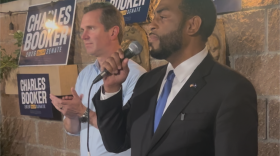Democratic Gov. Andy Beshear rallies with U.S. Senate candidate Charles Booker to get out the vote ahead of Nov. 3.
