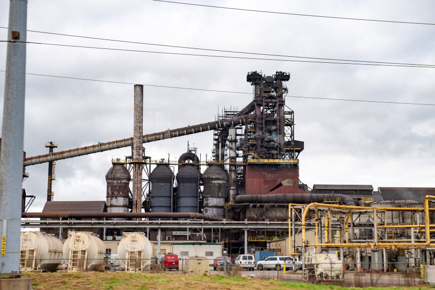 The blast furnace at the Cleveland-Cliffs Dearborn Works site.