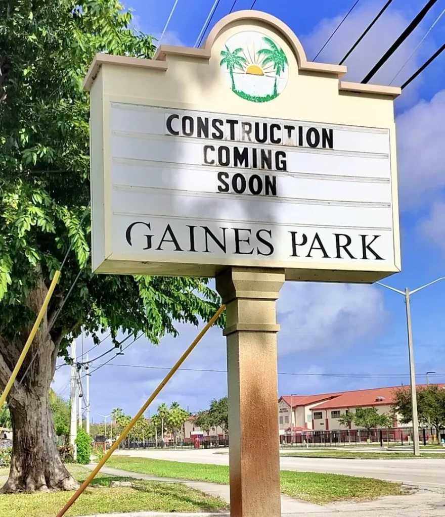 A new tennis center at Gaines Park is part of a $14.8 million project that includes rebuilding the community center. Work is to be completed early next year.