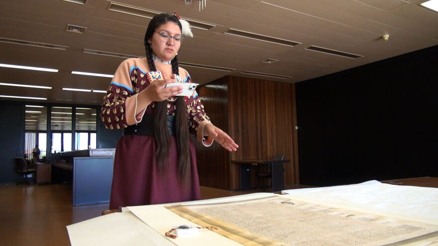 Nina Berglund, who is Northern Cheyenne and Lakota, was the first Indigenous youth to see the documents in the Portuguese National Archives. The 15th-century documents, called papal bulls, were issued by the Vatican and gave European rulers authority to take land and enslave people who were not considered Christians. The concept later became part of U.S. law.