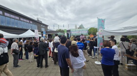 The crowd enjoys entertainment, sampling, and shopping for Made in Guam products at the Hafa Adai Guam Festival on Sept. 5, 2026, in Shizuoka, Japan.