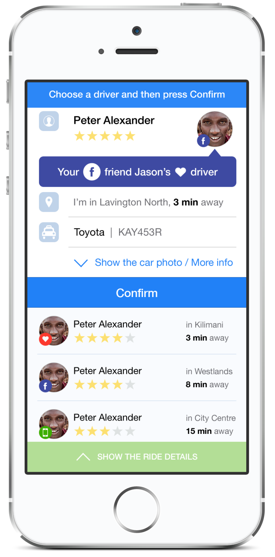 The Maramoja app assigns taxi drivers a trust score, by scouring your contacts and social media.