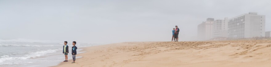 An eight-image panorama of the Phams in Ocean City, Md., on April 13, 2019.