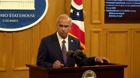 Sen. Jerry Cirino (R-Kirtland) speaks at a press conference unveiling Senate Republicans' version of the state budget on June 3, 2025.