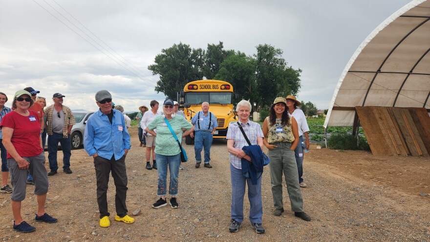 Over 30 folks hopped on a Montrose School District Bus to take the Olathe Farm Tour