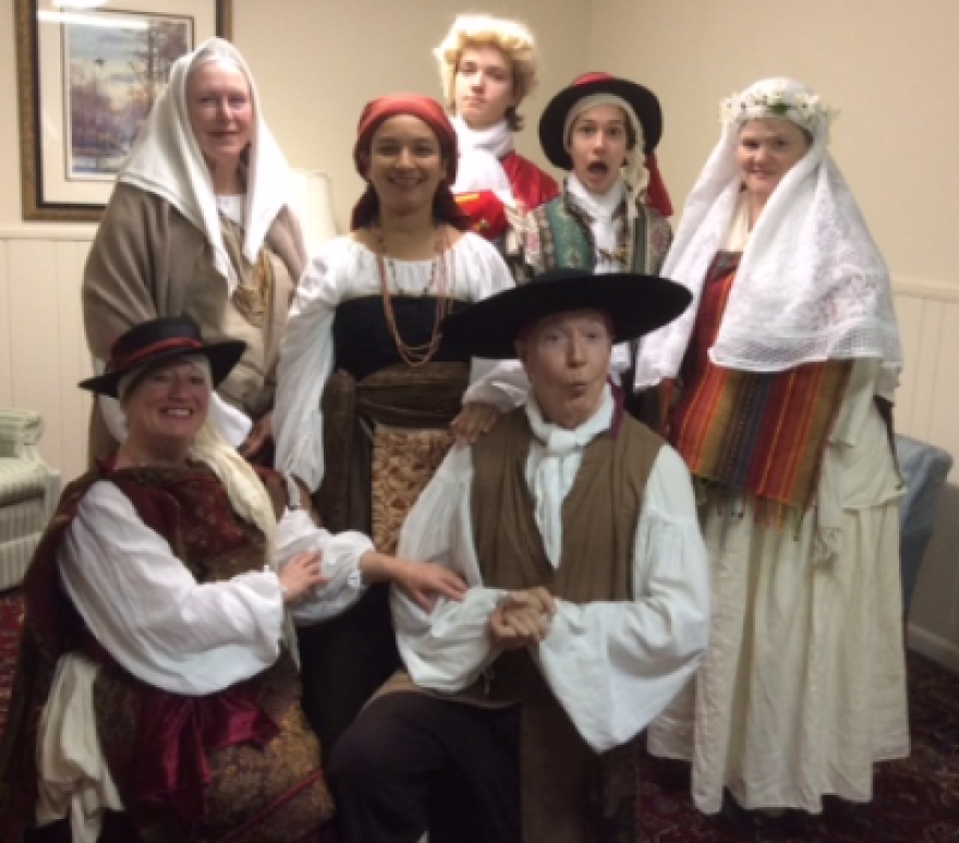 Members of the Theatre With a Mission troupe in costume.