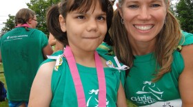 Chloe and Jennifer Bertrand after running a 5k race last spring