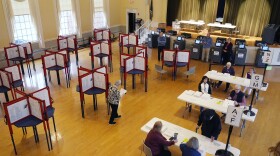 The polling station at the Town Hall in Kennebunk, Maine, is seen Tuesday, March 5, 2024.
