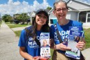Canvass volunteers Anjali Murali and Edie Berman are knocking on doors to spread the word about public education. The Florida Education Association earlier this month filed a lawsuit against the state over school funding.