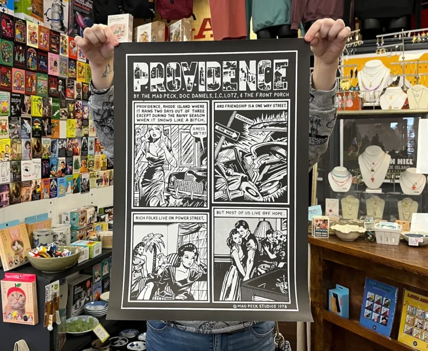 Frog & Toad in Providence is one of the places where you can still find this iconic poster by The Mad Peck.
