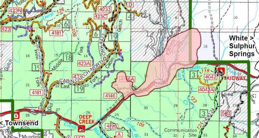 A map of the Deep Creek Canyon Fire released on the morning of June 16, 2021.