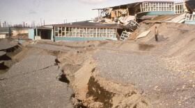 The remains of an Anchorage elementary school after the M9.2 Great Alaska Earthquake on March 27, 1964, the second-strongest earthquake ever recorded.