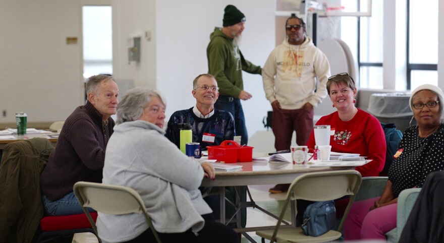 Chris engages the group